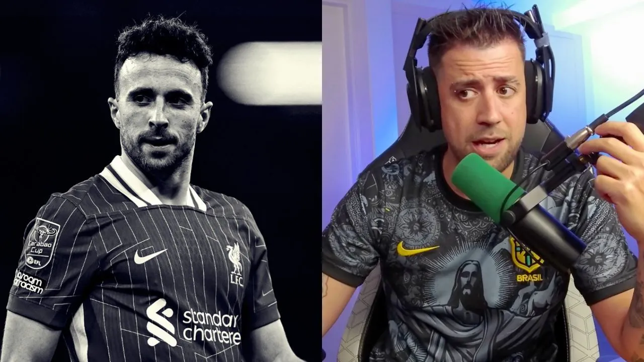 auronplay montaje diogo jota Montaje de AuronPlay junto a una foto de Diogo Jota en blanco y negro