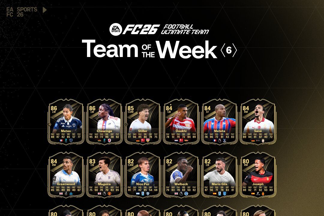 fc 26 totw 6 Plantilla del TOTW 6 de FC 26
