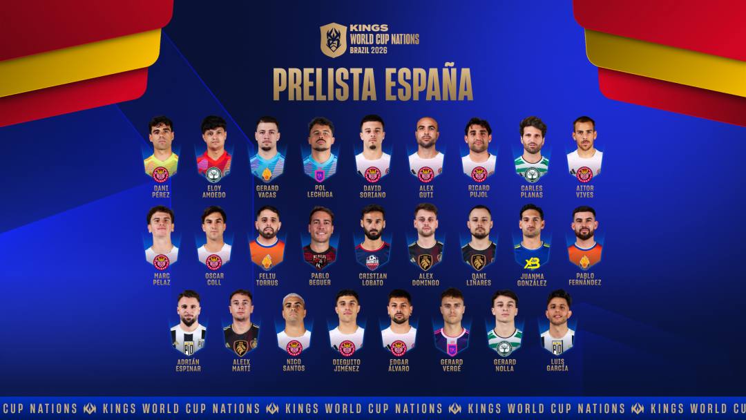 Prelista de España para la Kings World Cup Nations Brasil 2026