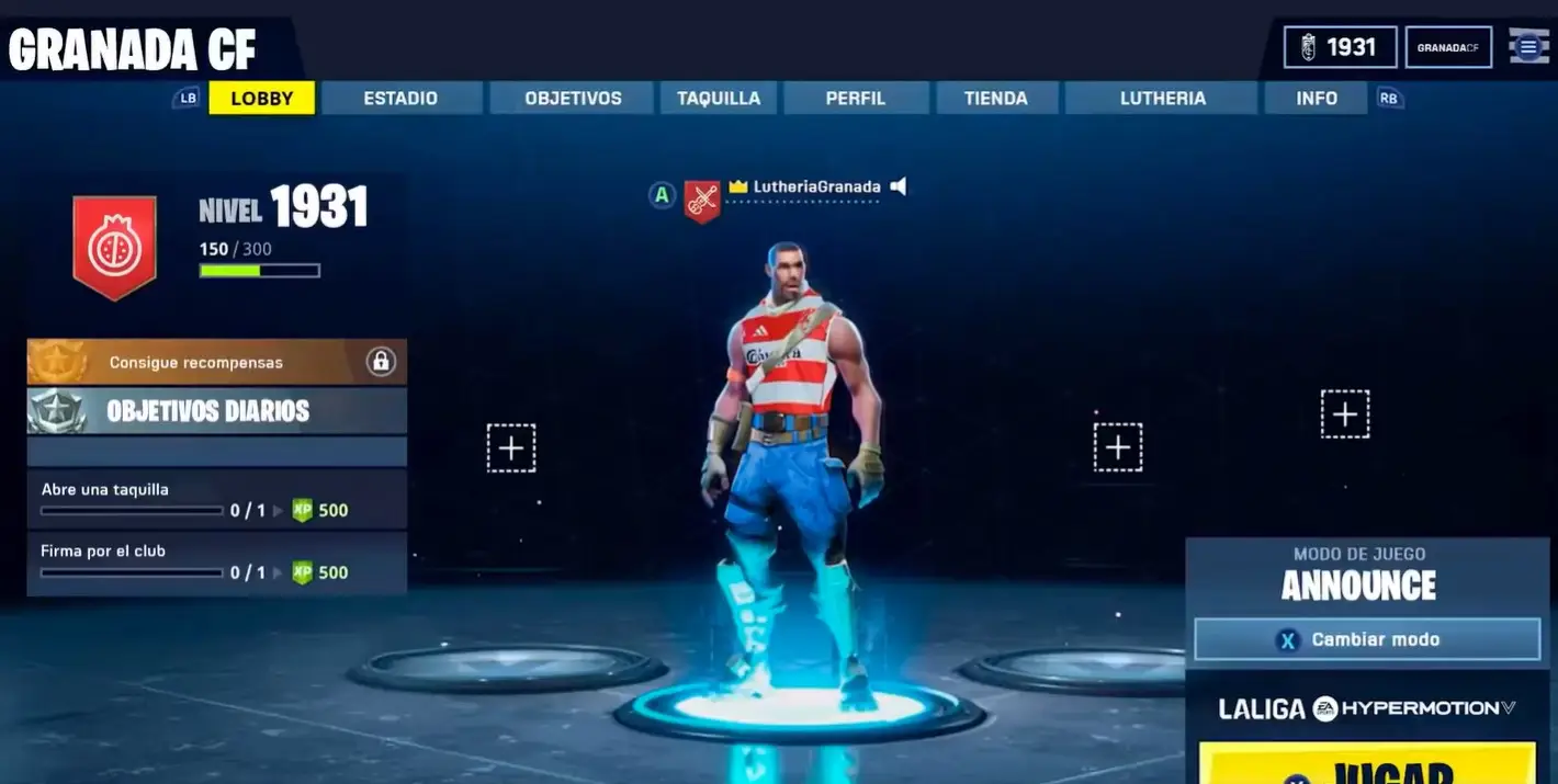 El Granada CF se viraliza en Fortnite.