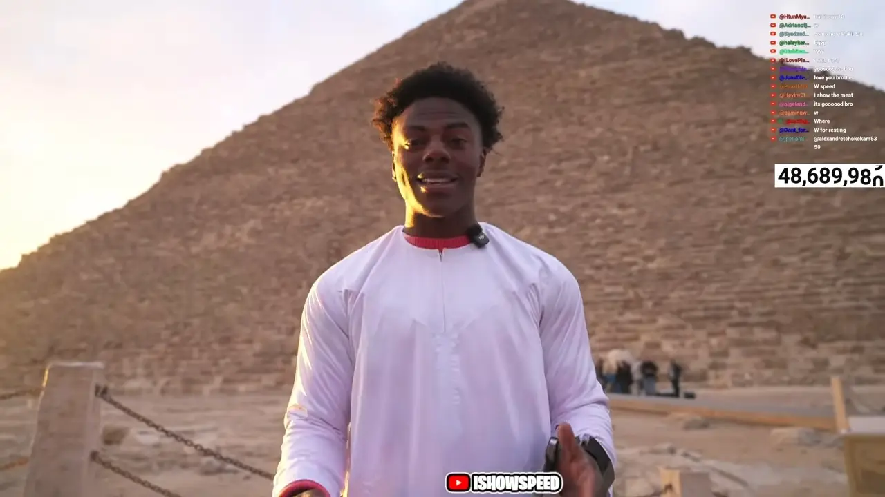 Speed hace historia del streaming en las pirámides de Guiza