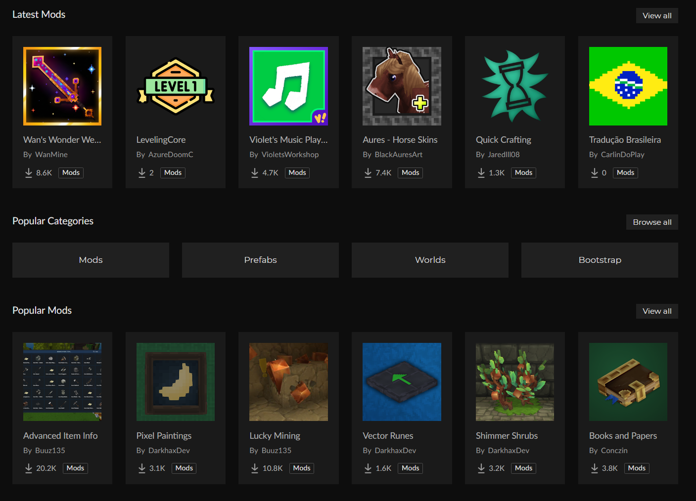 Algunos mods ya disponibles en Hytale.