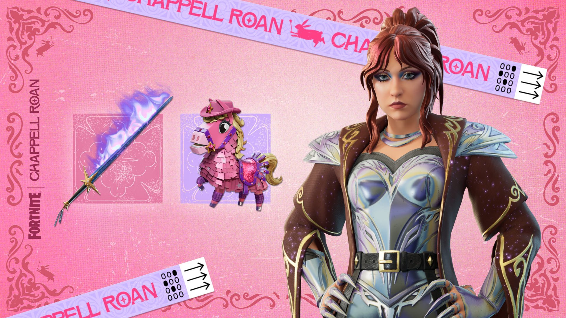 Chapell Roan y sus skins en Fortnite.