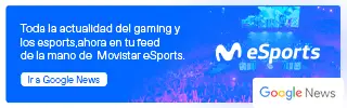 Logo de Movistar eSports y goole news sobre fondo de League of Legends con invitación a Google News.