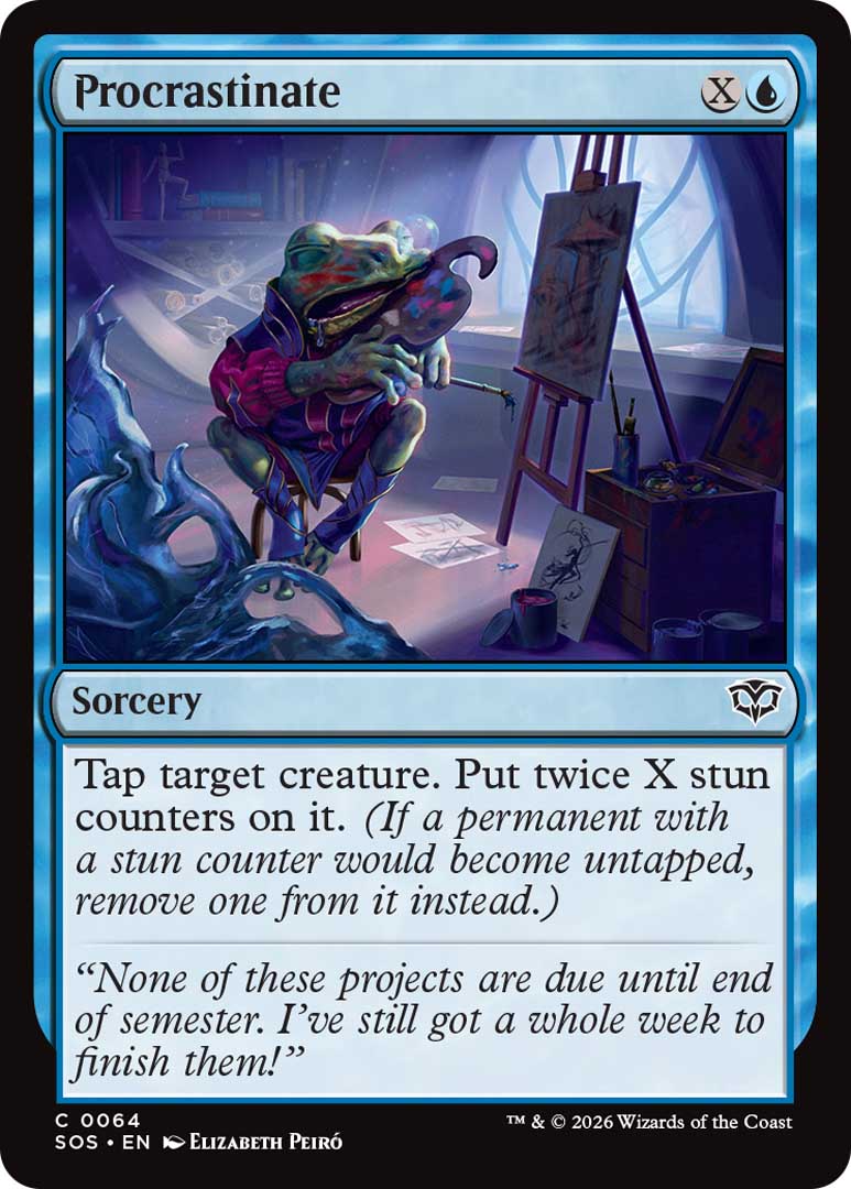 Secretos de Strixhaven: todas las claves y nuevas mecánicas Procrastinate - Carta de Secretos de Strixhaven
