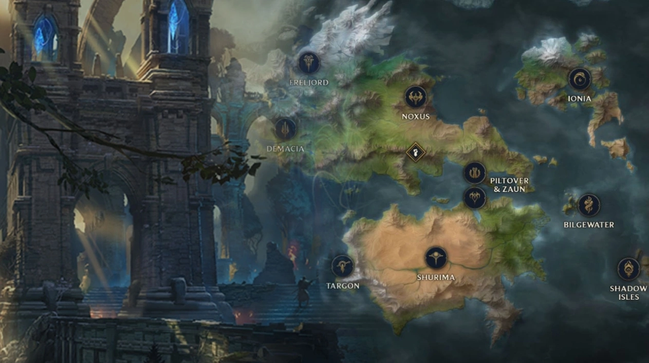 El MMO de Riot Games podría tener un aspecto artístico muy similar a Arcane ¿Será el mapa del MMO de Riot Games parecido al de Runaterra?