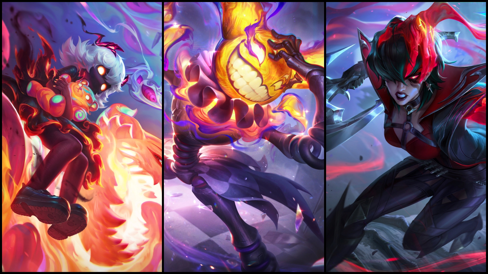 Así será el nuevo loot de orbes y cajas de la temporada 2 de League of Legends Aspectos de Pandemonium Shaco, Pandemonium Annie, Pandemonium Kindred y Vayne Maldita por los demonios.