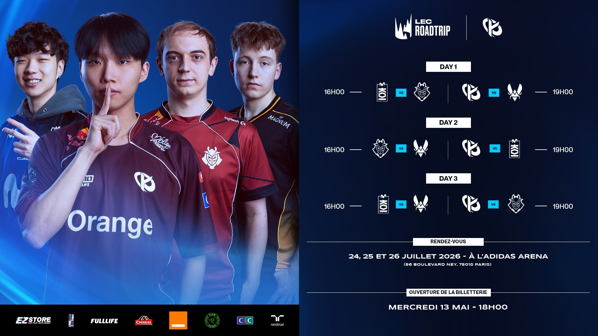 Movistar KOI jugará la LEC Roadtrip de París: cuándo es y qué equipos juegan la jornada Cartel oficial de la LEC Roadtrip de París by Karmine Corp.