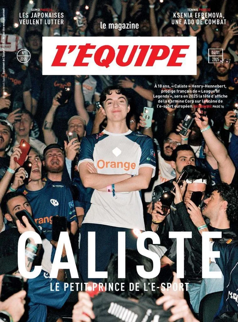 G2 Esports se queda sin el sueño de Caliste: Karmine Corp lo renovará dos años más Caliste fue portada de L'Equipe.