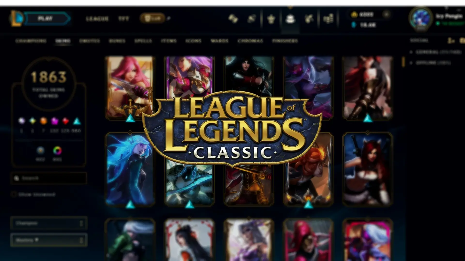 El jugador de LoL que no usará todas sus skins en League of Legends Classic.