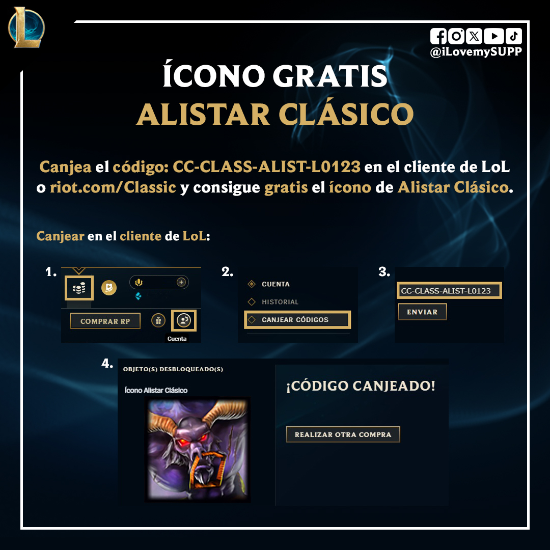 Códigos gratuitos de LoL Classic: cómo conseguir los iconos de Alistar y Annie Códigos gratuitos de LoL Classic: cómo conseguir los iconos de Alistar y Annie