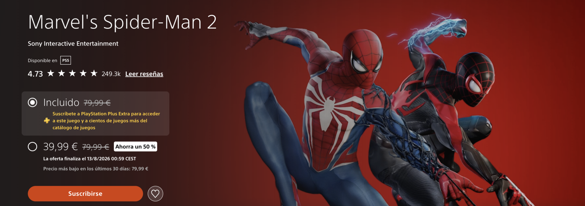 Cómo jugar "gratis" a Spider-Man 2 en PS5 con PlayStation Plus Cómo jugar "gratis" a Spider-Man 2 en PS5 con PlayStation Plus