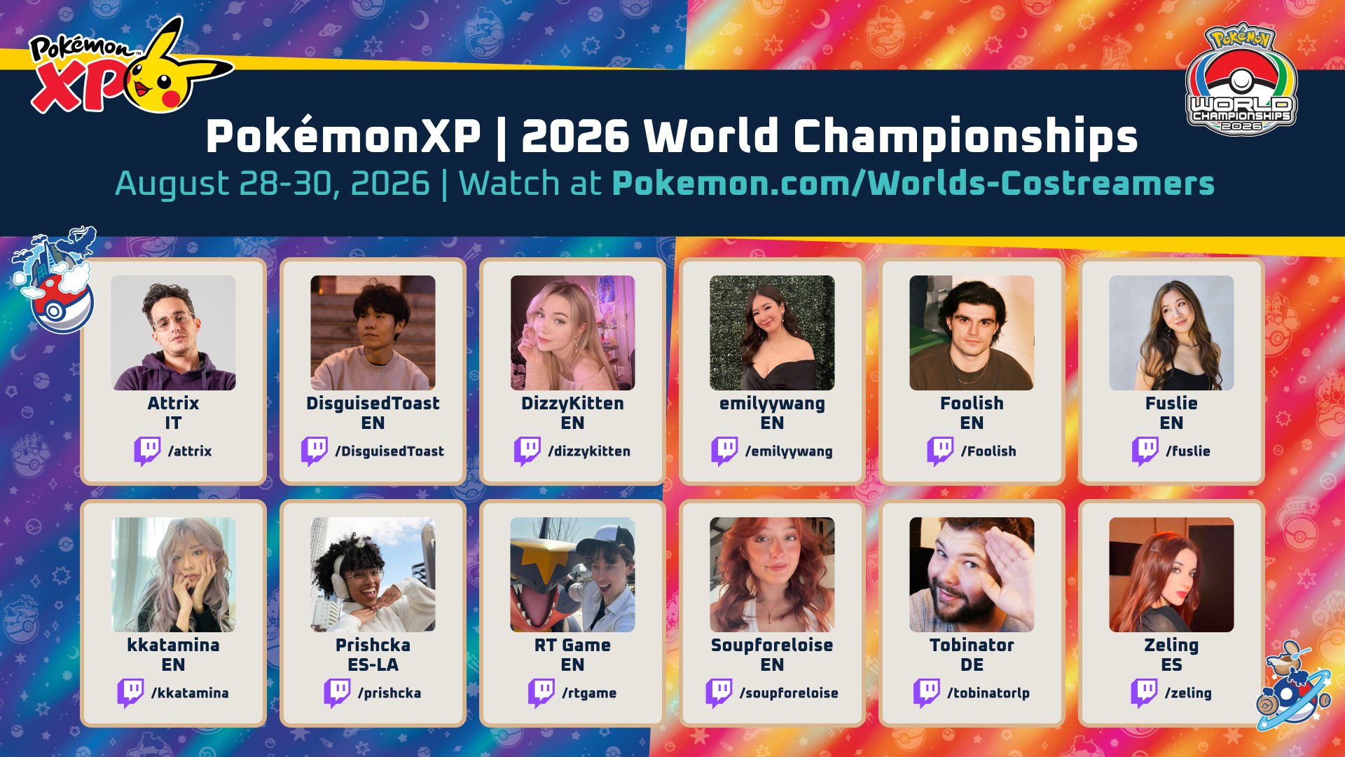 Costreamers de Pokémon Worlds