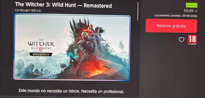 The Witcher 3 Remastered será gratis para todos